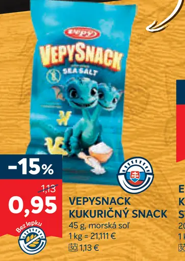 VepySnack kukuričný snack morská soľ