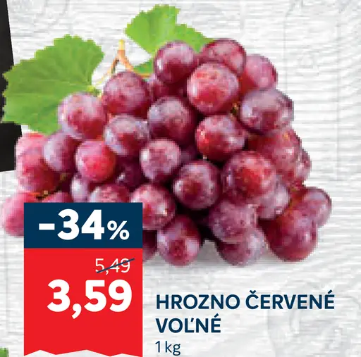 Hrozno červené voľné
