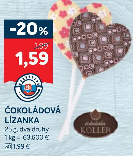 KOLLER Čokoládová lízanka