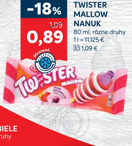 Twister Mallow nanuk rôzne druhy
