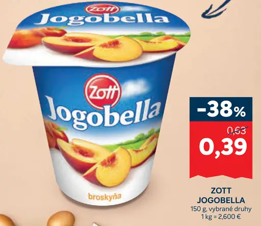Zott Jogobella jogurt rôzne druhy