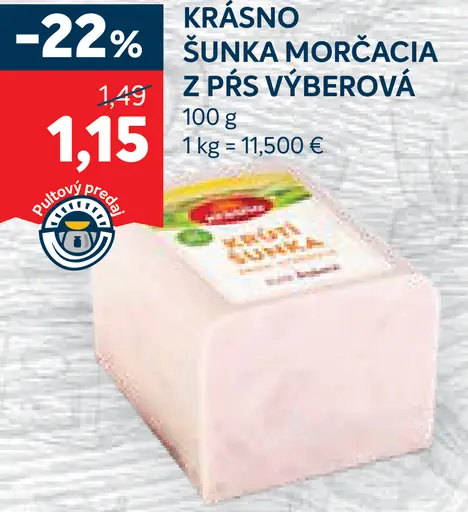 Krásno šunka morčacia z pŕs výberová