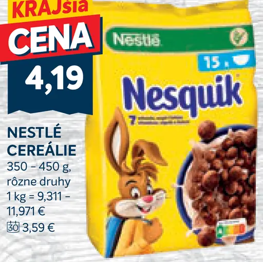 Nestlé cereálie Nesquik rôzne druhy
