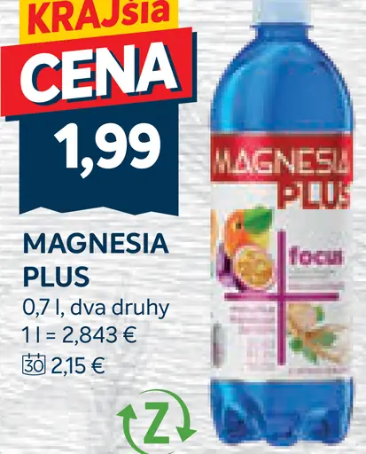 Magnesia Plus minerálna voda focus