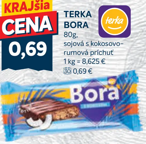 Terka Bora sójová tyčinka s kokosovo-rumovou príchuťou