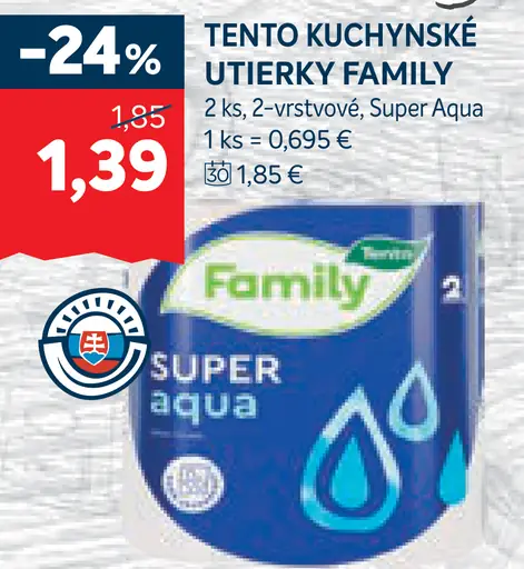 Tento Kuchynské utierky Family Super Aqua