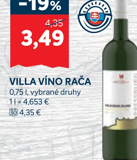 Villa Víno Rača víno rôzne odrody