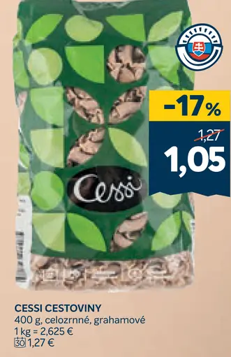 Cessi Cestoviny Celozrnné Grahamové