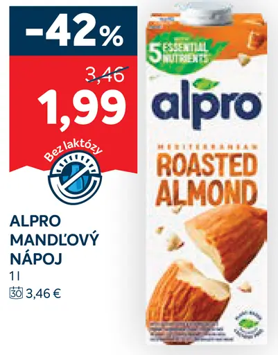 Alpro mandľový nápoj