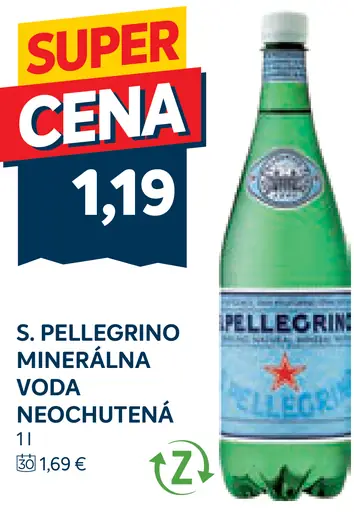 S. Pellegrino minerálna voda neochutená