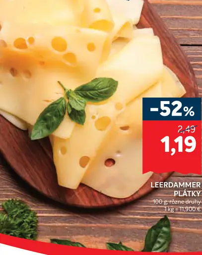Leerdammer plátky syr