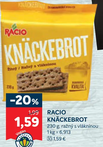 Racio Knäckebrot ražný s vlákninou