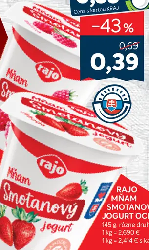 Rajo Mňam Smetanový Jogurt
