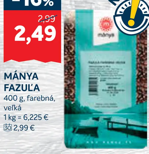 Mänya fazuľa farebná veľká