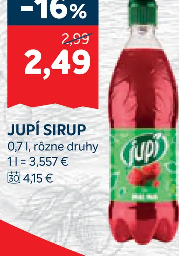 Jupí sirup rôzne príchute