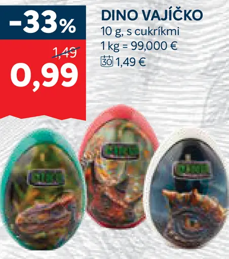 Dino vajíčko s cukríkmi