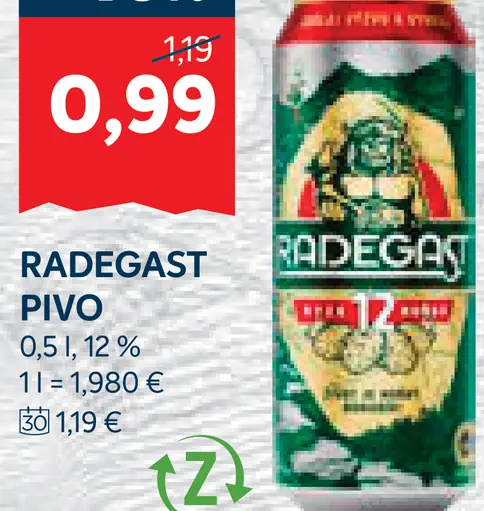 Radegast Pivo plechovka