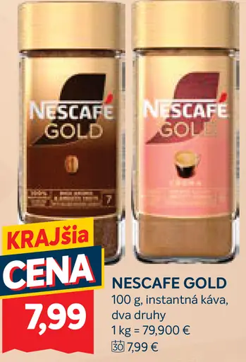 Nescafé Gold instantná káva 2 druhy