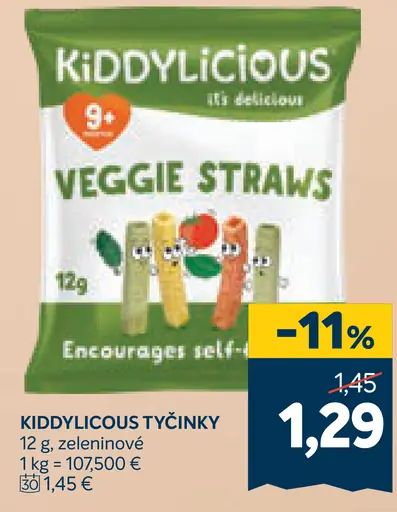 Kiddylicious zeleninové tyčinky Veggie Straws