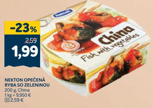 Nekton opečená ryba so zeleninou China