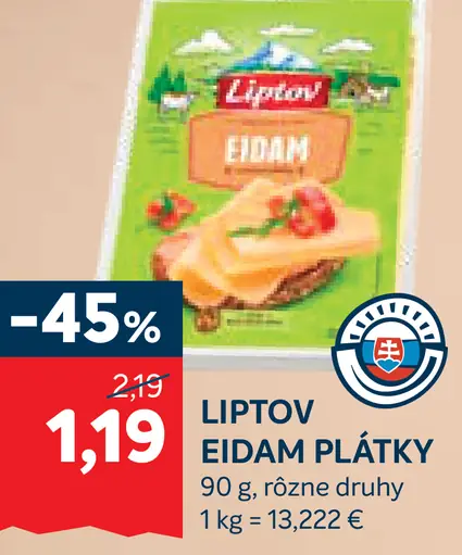 Liptov Eidam plátky