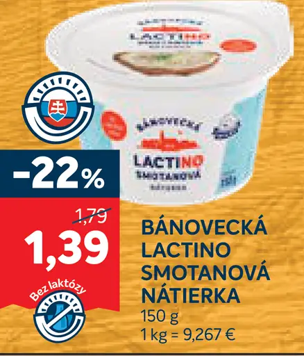 Bánovecká Lactino Smotanová nátierka