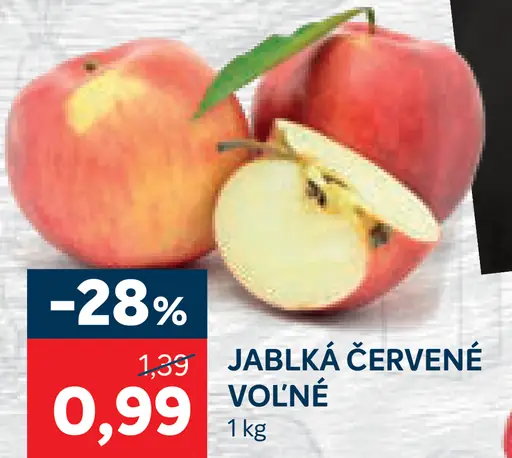 Jablká červené voľné