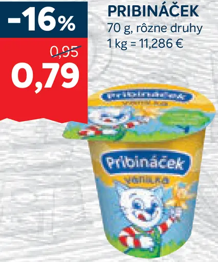 Pribináček ochutený tvarohový dezert