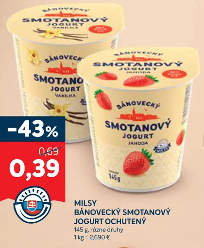 Mils Bánovecký smotanový jogurt