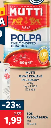 Mutti paradajky jemne krájané