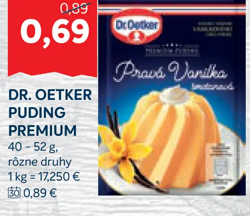 Dr. Oetker Puding Premium rôzne druhy