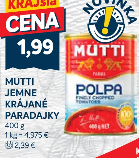Mutti paradajky jemne krájané