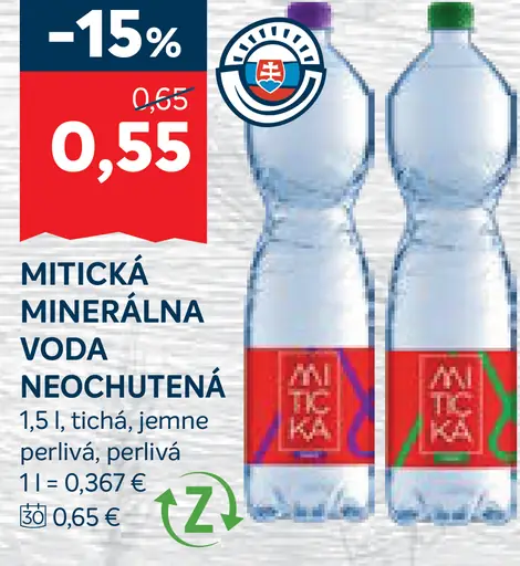 Mitická minerálna voda neochutená
