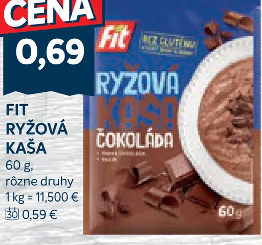 Fit ryžová kaša čokoládová