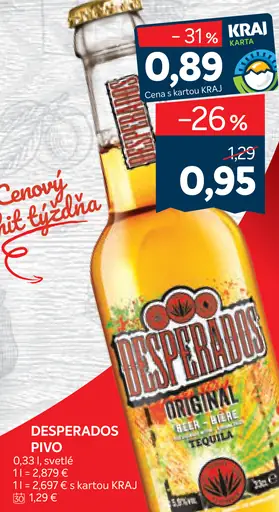 Desperados pivo príchuťou Tequila plechovka