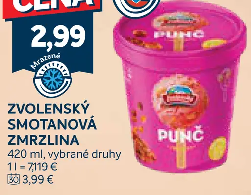 Zvolenský Smotanová zmrzlina punč