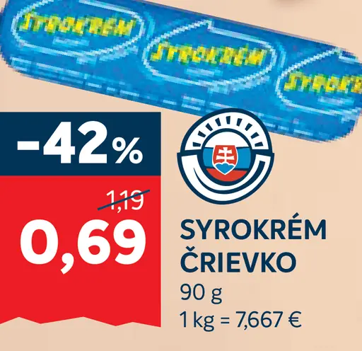 Syrokrém črievko tavený syr