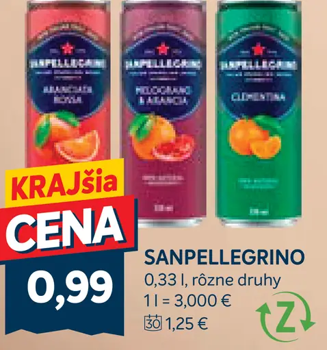 Sanpellegrino nealkoholický nápoj rôzne príchute