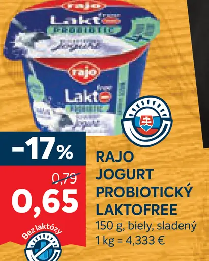 Rajo Jogurt probiotický laktofree