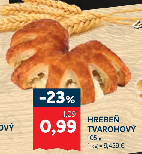 Hrebeň tvarohový pečivo
