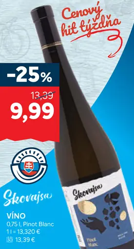 Skovajsa víno Pinot Blanc