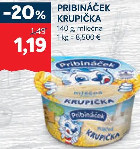 Pribináček Krupička mliečna