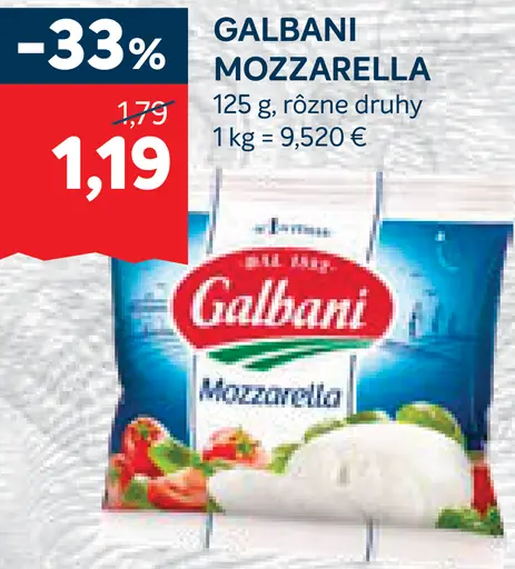 Galbani mozzarella rôzne druhy