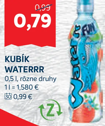 Kubík Waterrr ochutená nealkoholická voda