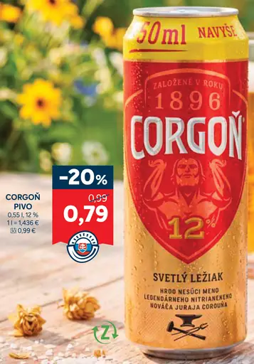 Corgoň svetlý ležiak plechovka