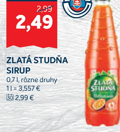 Zlatá studňa sirup