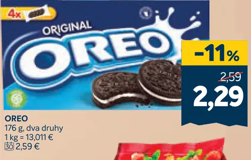 Oreo Original kakaové sušienky s náplňou s vanilkovou náplňou