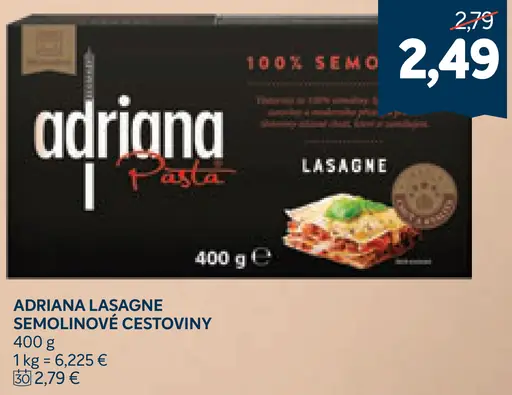 Adriana lasagne semolinové cestoviny