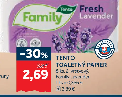 Tento toalelný papier Fresh Lavender 2-vrstvový