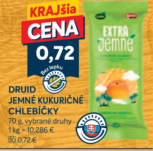 Druid jemné kukuričné chlebíčky